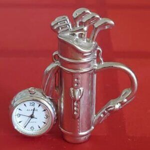 VINTAGE 1980'S, ALPINE, GOLF BAG  DESKTOP CLOCK!!!